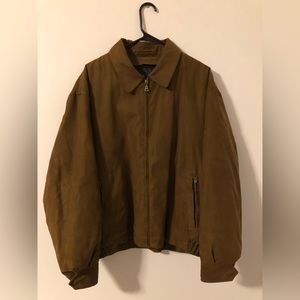 Jos. A. Bank Men's Brown Microsuede Bomber Jacket Full Zip Out Lining Large